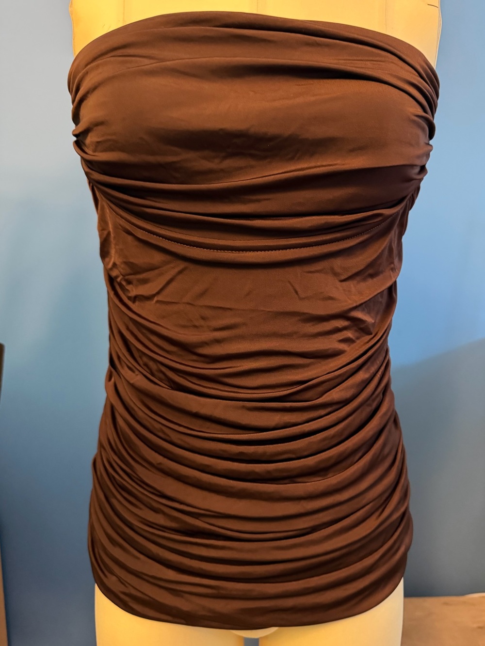 Victoria's Secret Very Sexy Ruched Strapless Top - Dark Brown